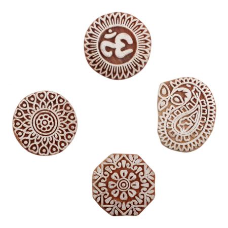 Set of 4 Piece New Mix Wooden Printing Block